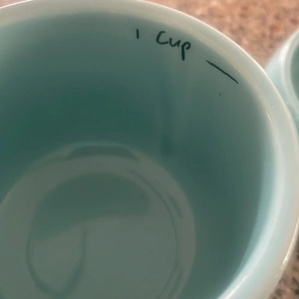 Mason Jar Measuring Cup Set World Market 4 pc Set Ceramic 1/4 to 1 Cup Teal Blue